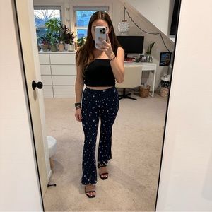 Floral Cherry Blossom Stretchy Bell Bottom Flare Leggings